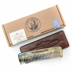 Гребінь для бороди з рогу Captain Fawcett’s Horn Beard Comb with Leather Case