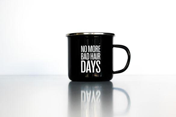Кружка емальована "NO MORE BAD HAIR DAYS", 380 мл
