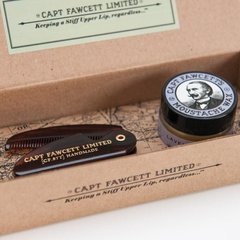 6674 Подарочный набор: складной карманный гребень и воск для усов Сила Экспедиции Captain Fawcett’s Wax Exspedition Strenght and Moustache Comb