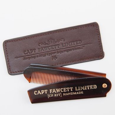 225362 Подарочный набор: гребень для бороды и кожаный чехол ручной работы Captain Fawcett’s
