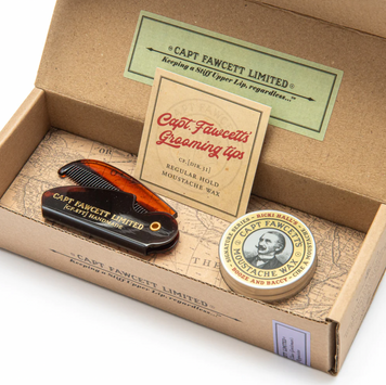 Подарочный набоор для усов Captain Fawcett’s Wax Booze & Baccy and Moustache Comb