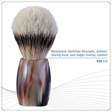 918115 Помазок рог буйвола Dovo Solingen Shaving brush silvertip badger