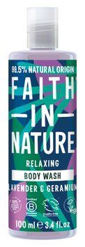 Гель для душу натуральний Faith in Nature з лавандою та геранню, 100 мл